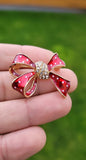 Bow flower brooch celebrity valentines day pin vintage look queen broach s18 new