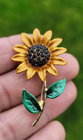 Sun flower brooch celebrity valentines day pin vintage look queen broach s17 new