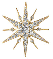 Starburst celebrity brooch pin stunning vintage look gold plated broach jjj35g