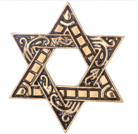 Israel star brooch gold silver plated jewish broach celebrity queen pin s13 jew