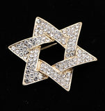 Israel star brooch gold silver plated jewish broach celebrity queen pin s12 jew