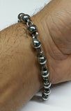 Chrome plated steel meditation praying beads talisman sikh simarna bracelet f4