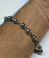 Chrome plated steel meditation praying beads talisman sikh simarna bracelet f4