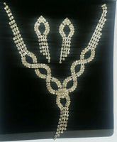 Elegant and stylish bollywood silver plated stunning diamante knotted necklace l