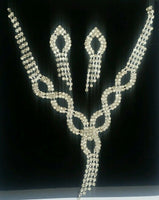 Elegant and stylish bollywood silver plated stunning diamante knotted necklace l