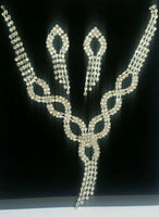 Elegant and stylish bollywood silver plated stunning diamante knotted necklace l