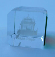 Sikh golden temple amritsar 3d laser etched 1.7” crystal multi colour glass cube