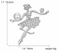 Vintage look silver plated dance girl lady brooch suit coat broach cute pin ha11