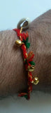 Talisman protection hindu three dangling bells konch shell kaudi lucky bracelet