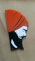 Sikh punjabi fateh orange dumala singh khalsa acrylic adhesive back sticker