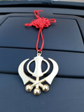 Singh kaur punjabi sikh gold plated khanda pendant car rear mirror hanging a6