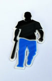 Punjabi gangster with baseball bat blue trousers acrylic adhesive back sticker