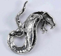 Stunning vintage look silver plated cobra snake design brooch broach pin b48od