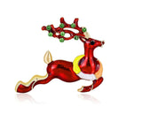 Vintage look stunning rose gold silver plated christmas reindeer brooch pin jj46