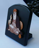 Sikh guru nanak dev ji wood carved photo portrait sikh desktop stand a1