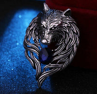 Stunning vintage look silver plated retro wolf celebrity brooch broach pin z17