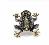 Vintage look gold plated stunning frog brooch suit coat broach collar pin b64