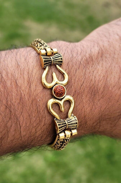 Om trishul bracelet kara hindu good luck kada evil eye protection bangle cc21