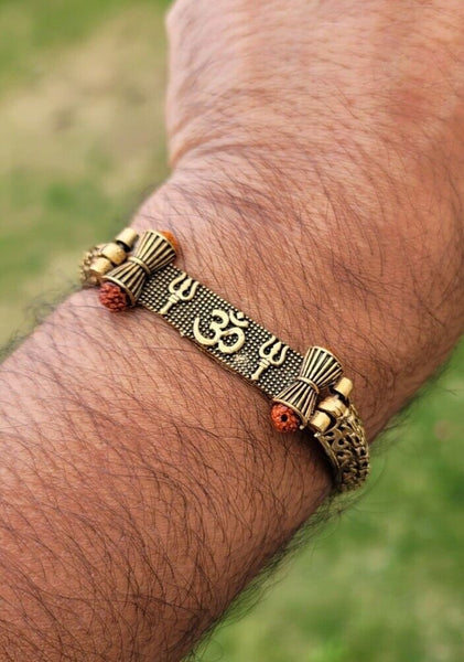 Om trishul bracelet kara hindu good luck kada evil eye protection bangle cc19