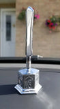 Sikh singh kaur car dashboard mantle piece 3d stainless steel large khanda stand