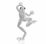 Vintage look silver plated lucky frog brooch suit coat broach collar pin b25