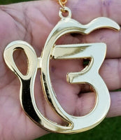 Ek onkar car rear mirror pendant punjabi sikh singh kaur gold plated hanger mmm2