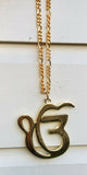 Ek onkar car rear mirror pendant punjabi sikh singh kaur gold plated hanger mmm2