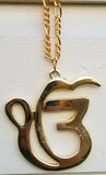 Ek onkar car rear mirror pendant punjabi sikh singh kaur gold plated hanger mmm2