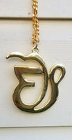 Ek onkar car rear mirror pendant punjabi sikh singh kaur gold plated hanger mmm2