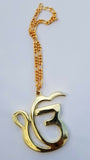 Ek onkar car rear mirror pendant punjabi sikh singh kaur gold plated hanger mmm2