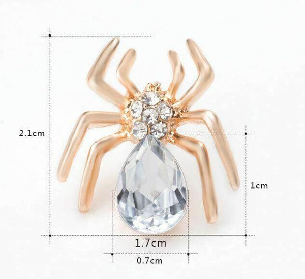 Vintage look gold plated spider brooch suit coat broach lapel pin collar s7