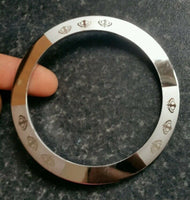 Silver plated laser engraved khandas sikh singh khalsa chakri kada bangle kara