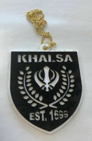 Acrylic punjabi sikh singh kaur khalsa 1699 khanda pendant for car rear mirror a