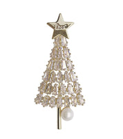 Vintage look stunning diamonte gold plated christmas tree brooch cake pin jjj38