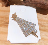 Vintage look stunning diamonte gold plated christmas tree brooch cake pin jjj38