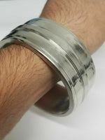 Heavy wide steel stainless steel sikh baba deep singh kara style kada bangle h7