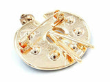 Vintage look gold plated stunning draw palette brooch suit coat broach pin b49l