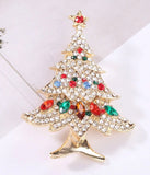 Vintage look stunning diamonte gold plated christmas tree brooch cake pin jjj37