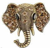 Stunning vintage look gold plated ganesh hindu brooch elephant broach pin f27