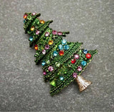 Vintage look stunning diamonte gold plated christmas tree brooch cake pin b48x