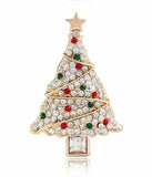 Vintage look stunning diamonte gold plated christmas tree brooch cake pin b48w