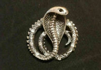 Stunning vintage look silver plated cobra snake design brooch broach pin b48o