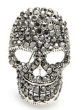 Celebrity skull brooch designer vintage look queen broach silver plated pin g78