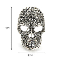 Celebrity skull brooch designer vintage look queen broach silver plated pin g78