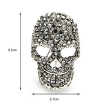 Celebrity skull brooch designer vintage look queen broach silver plated pin g78