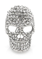 Celebrity skull brooch designer vintage look queen broach silver plated pin g78