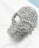 Celebrity skull brooch designer vintage look queen broach silver plated pin g78