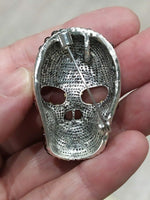 Celebrity skull brooch designer vintage look queen broach silver plated pin g78