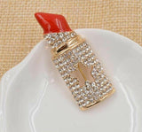 Vintage look gold plated celebrity lipstick brooch suit coat broach cake pin z4