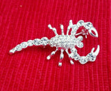 Talisman protection silver plated scorpion brooch star sign cake pin birth sign